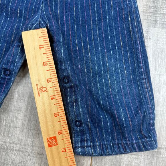 VTG OshKosh B'gosh Vestback Baby 12‎ months Blue Striped USA Made Bib Overalls - Picture 7 of 11